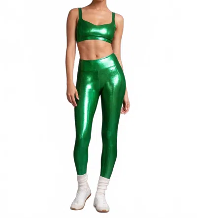 Heroine Sport Marvel Metallic Performance Legging In Hunter In Green