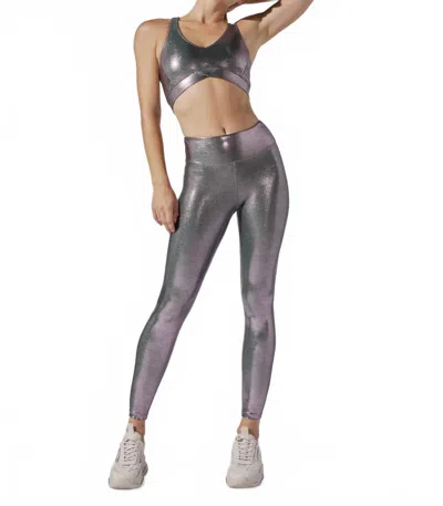 Heroine Sport Marvel Metallic Performance Legging In Orchid Haze In Gray