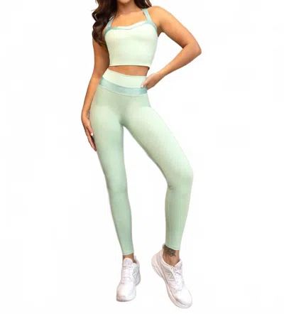 Heroine Sport Nova High-waist Metallic Legging In Mint In Green