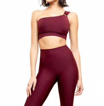 Heroine Sport O-bra One-shoulder Sports Bra In Plum In Multi