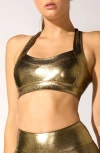 Heroine Sport Racerback Sports Bra In Gold