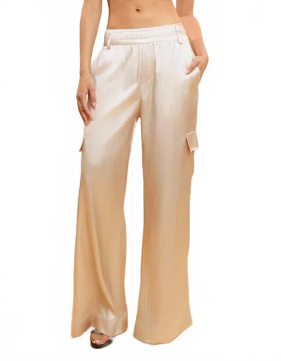 Heroine Sport Satin Cargo Pants In Champagne In Multi
