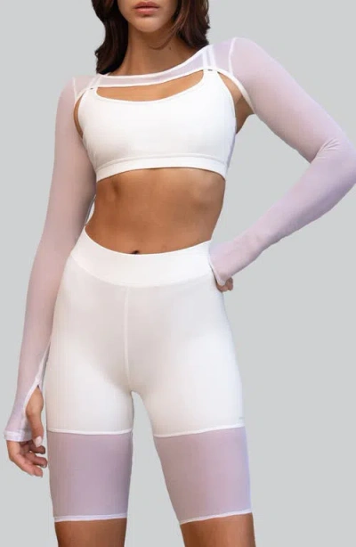 Heroine Sport Sheer Shrug In White