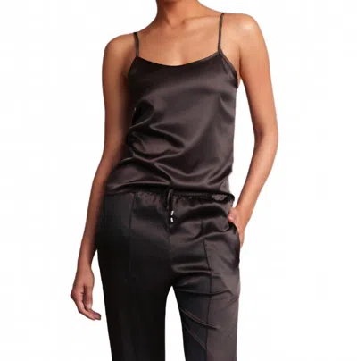 Heroine Sport Stretch Satin Camisole In Black In Brown