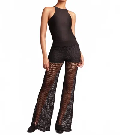 Heroine Sport Wide-leg Mesh Pants In Black