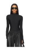 Heroine Sport X Mona Kattan Mock Neck Bodysuit In 블랙