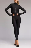 Heroine Sport Zip-up Performance Jumpsuit In Black
