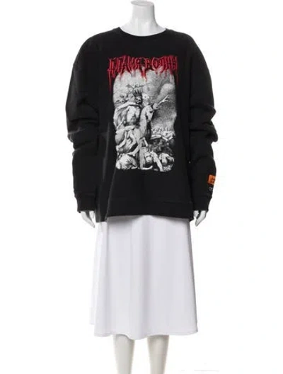Pre-owned Heron Preston 2018 Graphic Print Sweatshirt In Black