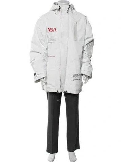 Pre-owned Heron Preston 2018 X Nasa High Tech Reflective Jacket In White