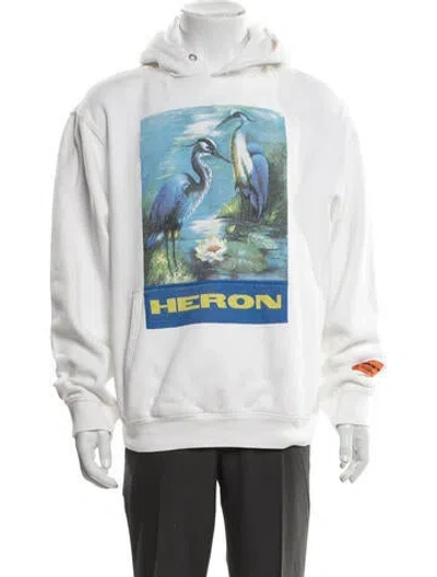 Pre-owned Heron Preston 2019 Graphic Print Hoodie In White