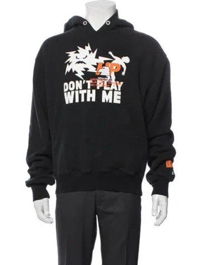 Pre-owned Heron Preston 2021 Graphic Print Hoodie In Black