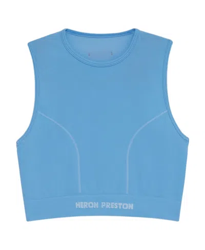 Heron Preston Active Sleeveless Logo Top In Blue