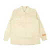 Heron Preston Beige Silk Overlay Double Layer Blouse In Yellow