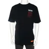 Heron Preston Black Cotton Nasa Facts Logo Print Short Sleeve T-shirt In Black