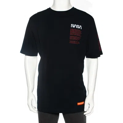 Heron Preston Black Cotton Nasa Facts Logo Print Short Sleeve T-shirt