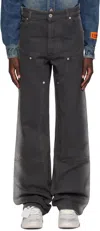 Heron Preston Black Gradient Jeans In White Grey Gradi