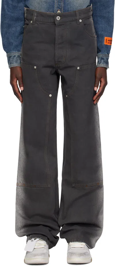 Heron Preston Black Gradient Jeans In White Grey Gradi