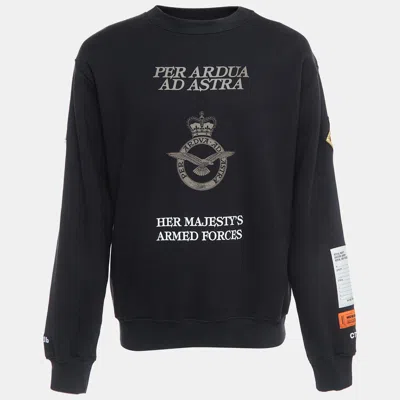 Heron Preston Black Graphic Print Cotton Sweatshirt