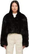 Heron Preston Black Hook-eyre Faux-fur Jacket In Black