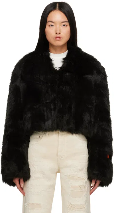 Heron Preston Black Hook-eyre Faux-fur Jacket