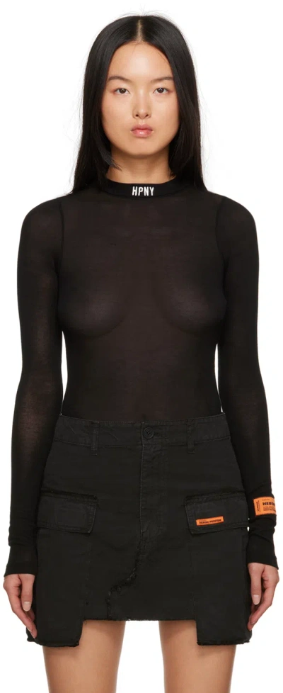 Heron Preston Black 'hpny' Bodysuit In Black White