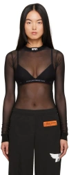 Heron Preston Black 'hpny' Bodysuit In Black White