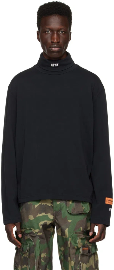 Heron Preston Hpny Embroidered Turtleneck Tee In Black White