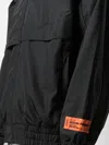 Heron Preston Black Lightweight Jacket With Zipper Closure And Elasticated Cuffs In Blue