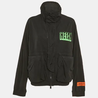 Pre-owned Heron Preston Black Nylon Zip-up Jacket L