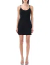 Heron Preston Black Solid Mini Dress In Black