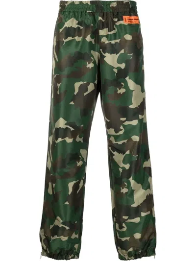 Heron Preston Camo Logo-patch Track-pants In Grün