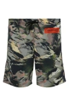 Heron Preston Camouflage Swimshorts Man Swim Trunks Multicolored Size Xl Polyester In Multi