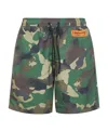 Heron Preston Camouflage Print Drawstring Swim Shorts In Green