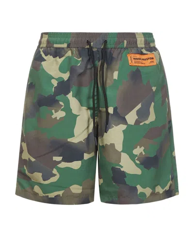 HERON PRESTON HERON PRESTON CAMOUFLAGE PRINT DRAWSTRING SWIM SHORTS