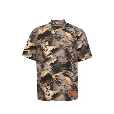 Heron Preston Camouflage Print T-shirt In Brown