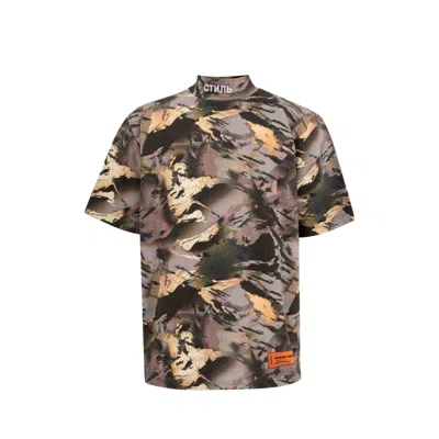 Heron Preston Camouflage Print T-shirt Men In Green