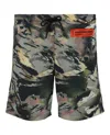 Heron Preston Camouflage Swimshorts Man Swim Trunks Multicolored Size Xl Polyester In Multi