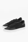 Heron Preston Canvas Low Top Sneakers With Leather Detail In Black