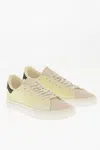 Heron Preston Canvas Low Top Sneakers With Leather Detail In Multi