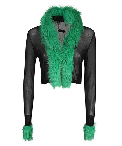 Heron Preston Cardigan In Technical Fabric In Green