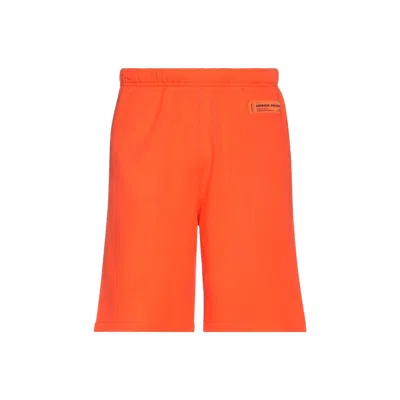 Heron Preston Cotton Shorts In Orange