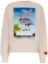 Heron Preston Front Print Oversize Cotton Sweatshirt In Pink