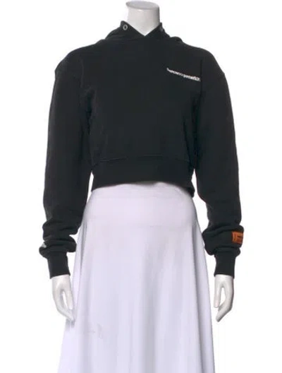 Pre-owned Heron Preston Crew Neck Long Sleeve Hoodie In Black