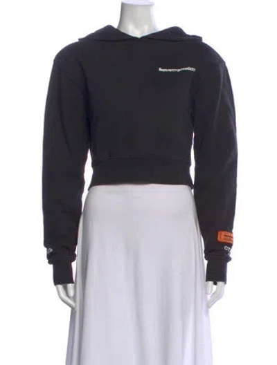 Pre-owned Heron Preston Crew Neck Long Sleeve Hoodie In Black