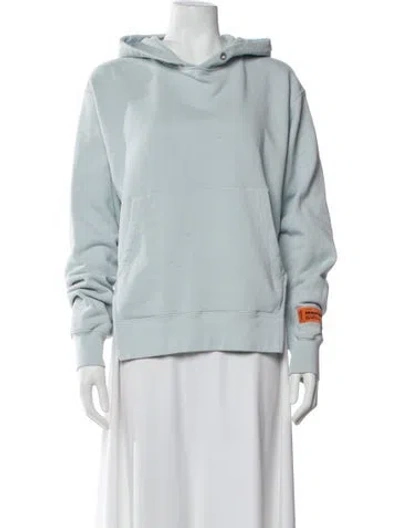 Pre-owned Heron Preston Crew Neck Long Sleeve Hoodie In Blue