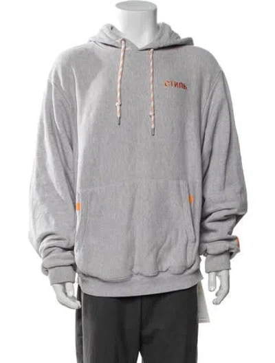 Pre-owned Heron Preston Crew Neck Long Sleeve Hoodie In Grey