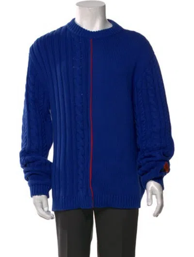 Pre-owned Heron Preston Crew Neck Long Sleeve Pullover In Blue/red