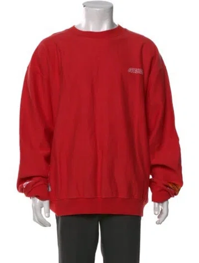 Pre-owned Heron Preston Crew Neck Long Sleeve Sweatshirt In Red