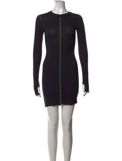 Pre-owned Heron Preston Crew Neck Mini Dress In Black