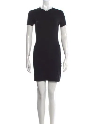 Pre-owned Heron Preston Crew Neck Mini Dress In Black